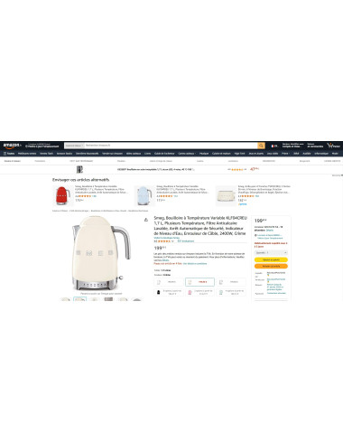 Bouilloire à température réglable RETRO Années 50 SMEG KLF04