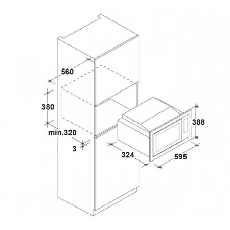 Four micro-ondes encastrable ROSIERES RMG20/1PN