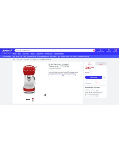 Machine à Expresso RETRO Années 50 SMEG ECF02