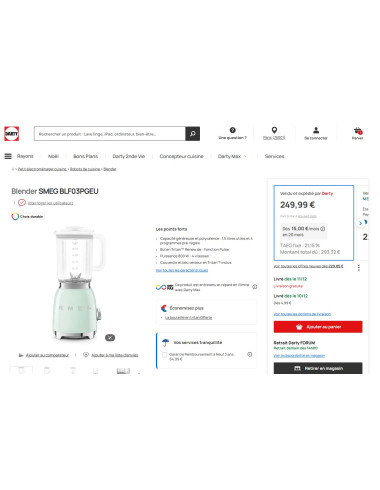 Blender RETRO Années 50 SMEG BLF03