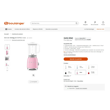 Blender RETRO Années 50 SMEG BLF03