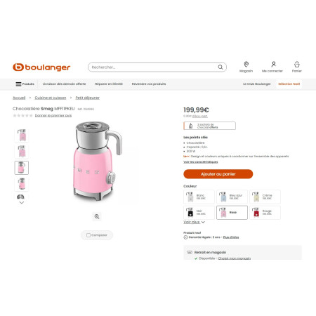 Chocolatière & mousseur de lait RETRO Années 50 SMEG MFF11