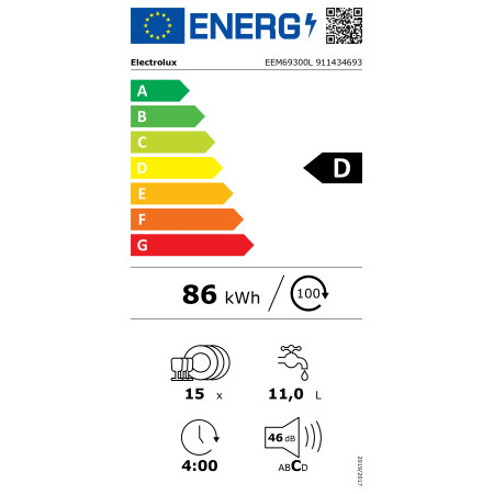 Lave vaisselle encastrable ELECTROLUX EEM69300L