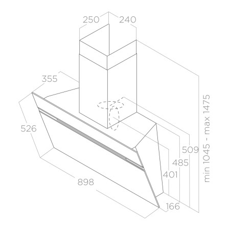 Hotte inclinée ELICA STRIPE BL/A/90 PRF0101143B
