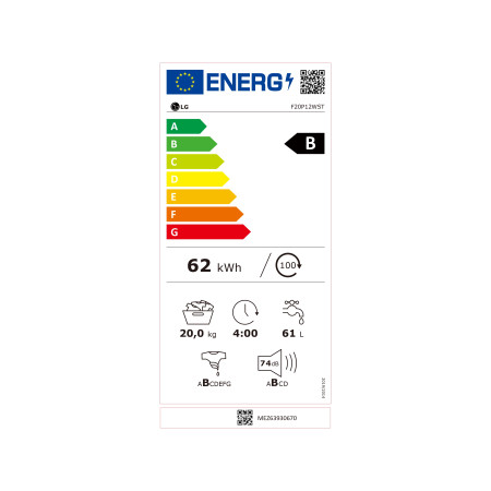 Lave linge Frontal LG F20P12WST