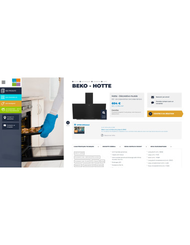 Hotte inclinée BEKO BHCA96641BFBHS