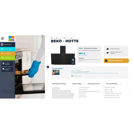 Hotte inclinée BEKO BHCA96641BFBHS