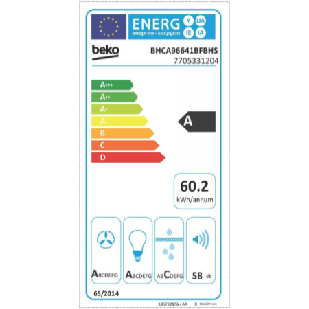 Hotte inclinée BEKO BHCA96641BFBHS