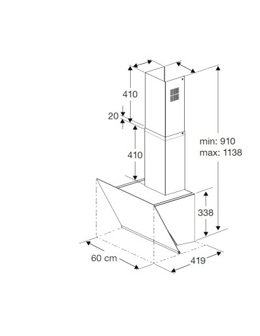 Hotte inclinée BEKO BHCA96641BFBHS