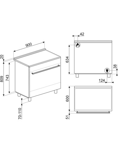 Piano de cuisson SMEG C92GMX2