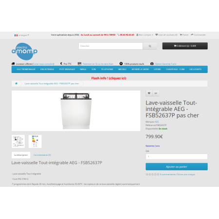 Lave vaisselle encastrable AEG FSB52637P