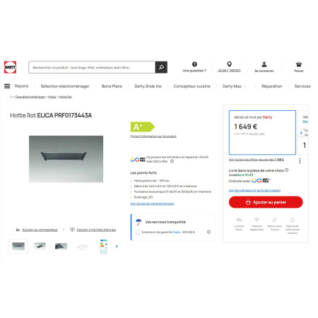 Hotte plafond ELICA HILIGHT-X H16