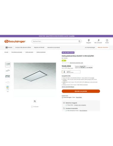 Hotte plafond ELICA HILIGHT-X H16