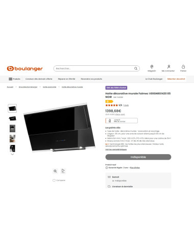 Hotte inclinée FALMEC VERSO NRS 1420