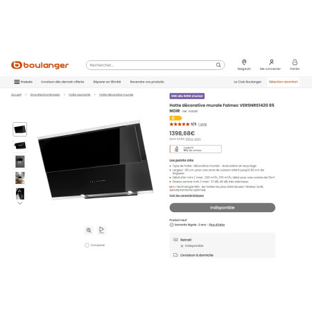 Hotte inclinée FALMEC VERSO NRS 1420