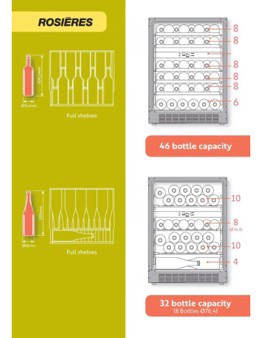 Cave à vin encastrable ROSIERES RWCB60/N