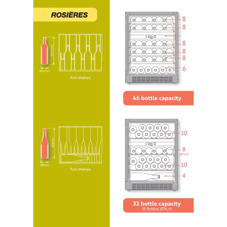 Cave à vin encastrable ROSIERES RWCB60/N