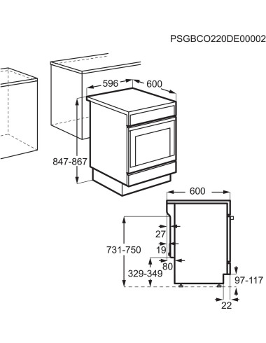 Cuisinière vitrocéramique ELECTROLUX LKR64890AW