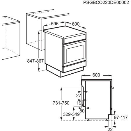 Cuisinière vitrocéramique ELECTROLUX LKR64890AW