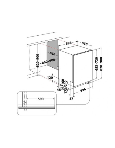 Lave vaisselle encastrable WHIRLPOOL WIO3T133PFE