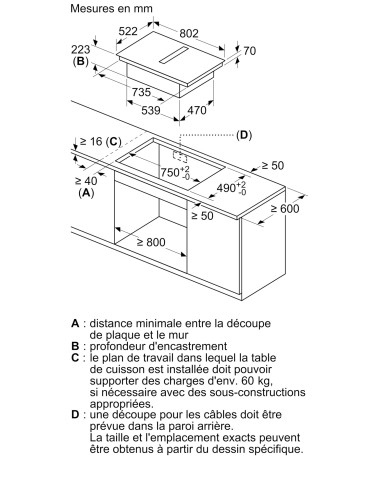 Plaque induction avec hotte intégrée BOSCH PVQ811F15E