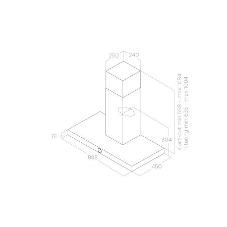 Hotte murale ELICA LOL BL/A/90 MOON EDITION