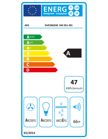Hotte inclinée AEG DVE5962HB
