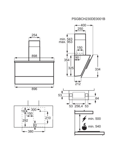 Hotte inclinée AEG DVE5962HB