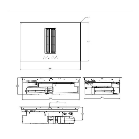 Plaque induction avec hotte intégrée AIRFORCE ASPIRA ONBOARD 80 B4