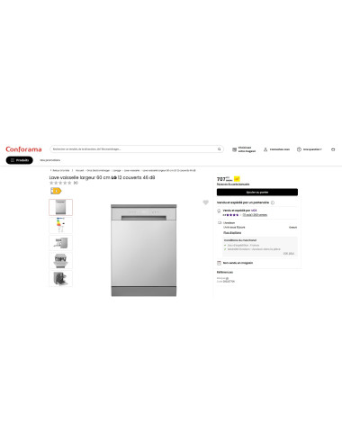 Lave vaisselle pose libre LG DF030FL
