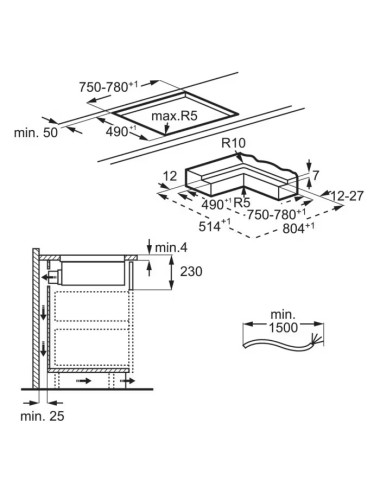 Plaque induction avec hotte intégrée ELECTROLUX KCC83443CZ