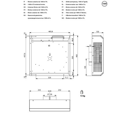 Moteur extérieur FALMEC MOTDE1000