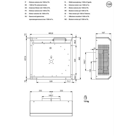 Moteur extérieur FALMEC MOTDE1500