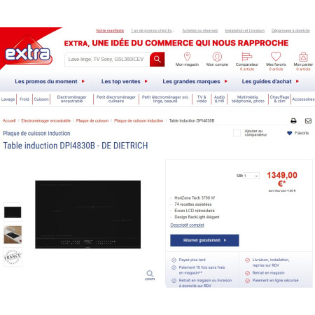 Plaque induction DE DIETRICH DPI4830B