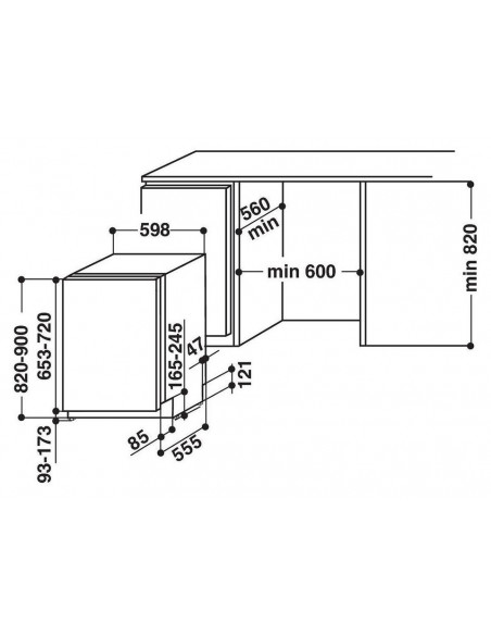 Lave vaisselle encastrable WHIRLPOOL WIC3C26F