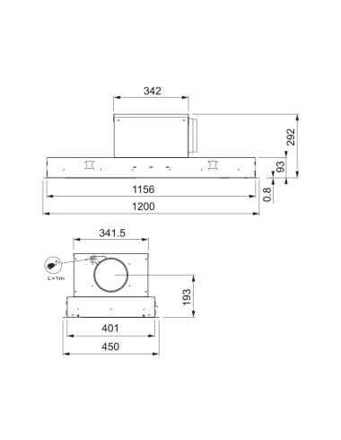 Hotte plafond ROBLIN CONFIDENCE 1200
