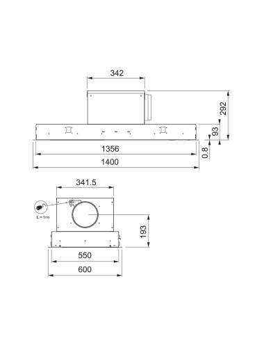 Hotte plafond ROBLIN CONFIDENCE 1400