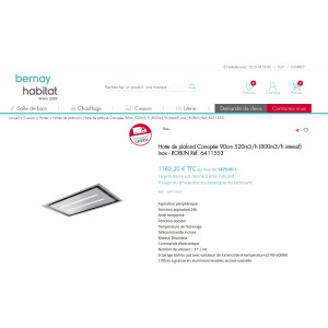 Hotte plafond ROBLIN CANOPEE 900 2