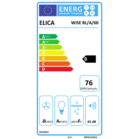 Hotte inclinée ELICA WISE BL/A/60
