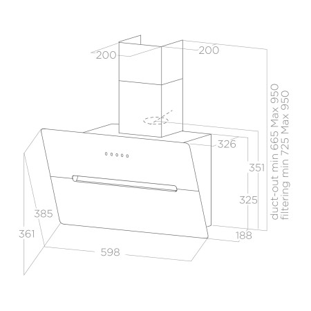 Hotte inclinée ELICA WISE BL/A/60