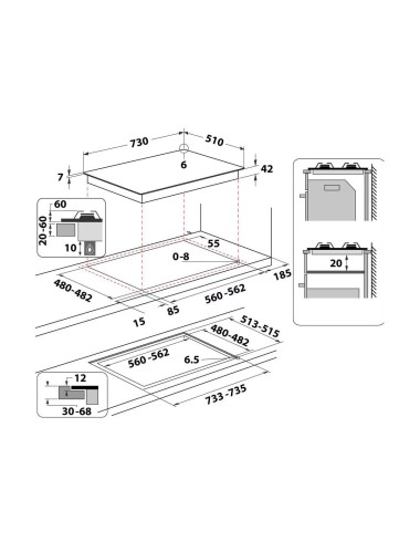 Plaque gaz WHIRLPOOL AKWL728NB