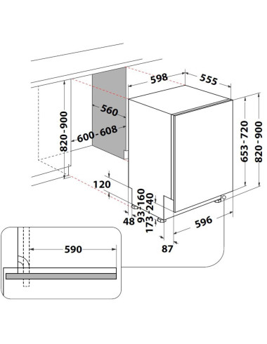 Lave vaisselle encastrable WHIRLPOOL W2IHD526A