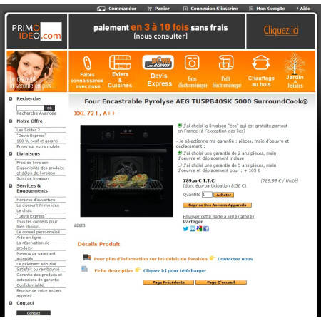 Four encastrable AEG TU5PB40SK