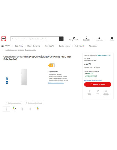 Congélateur HISENSE FV245N4AW2
