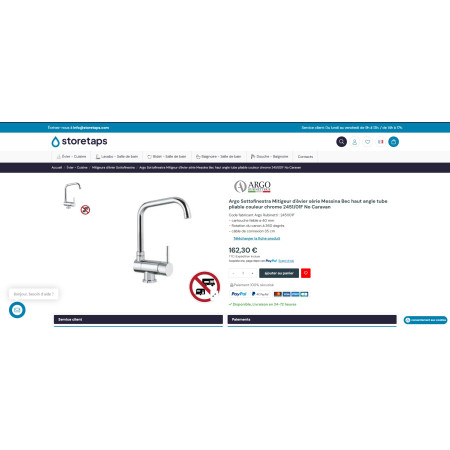 Mitigeur ARGO TAMISE à bec rabattable en U