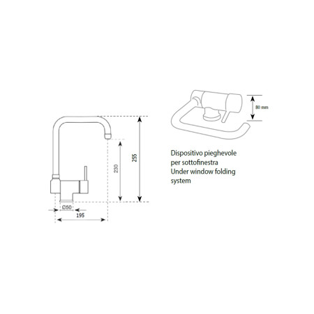 Mitigeur ARGO TAMISE à bec rabattable en U