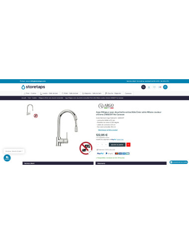 Mitigeur ARGO VICTANRIA1 à col de cygne avec douchette