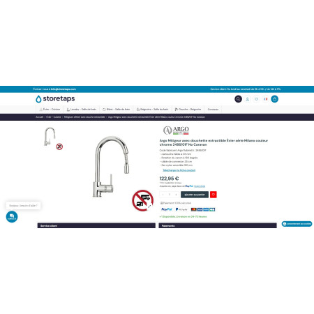 Mitigeur ARGO VICTANRIA1 à col de cygne avec douchette