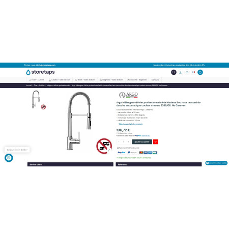 Mitigeur ARGO COLORADO à bec haut avec douchette