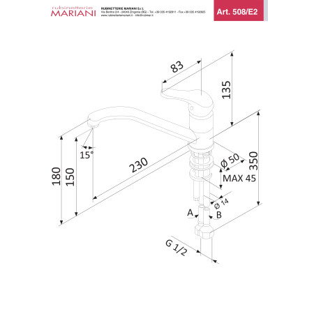 Mitigeur MARIANI EPIC à bec bas